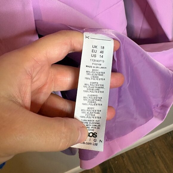 ASOS lilac asymmetrical blazer jacket - Picture 4 of 5